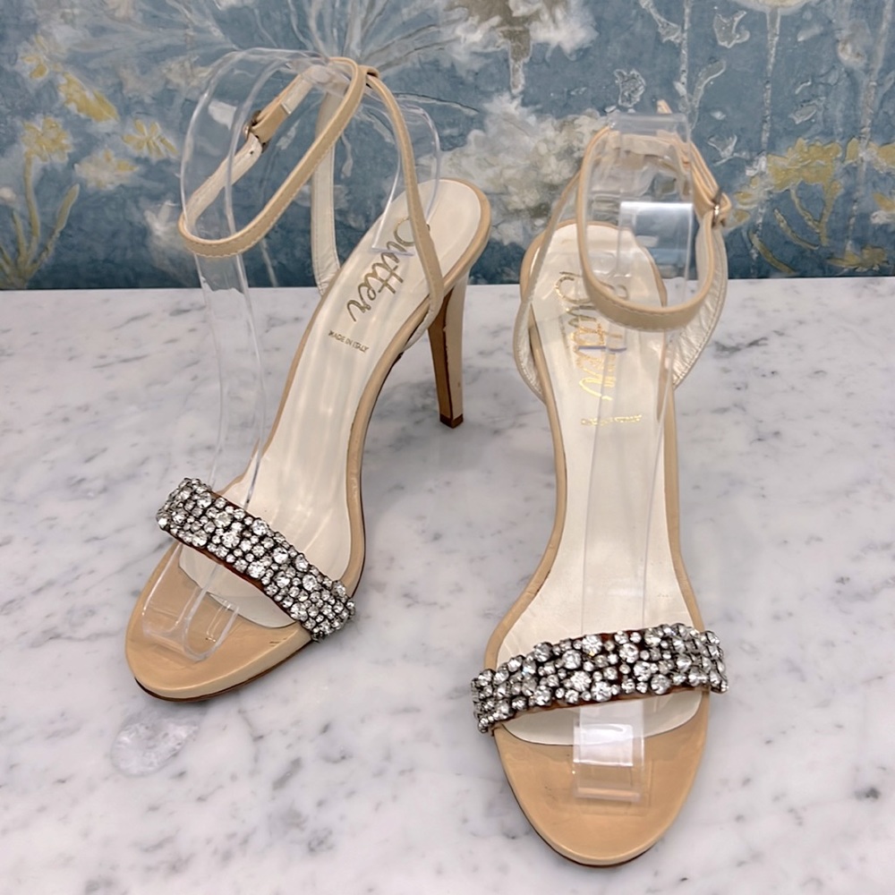 Anthropologie Butter Embellished Ankle Strap sandal, 8.5